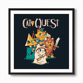 Cat Quest Rpg Cats Video Game Square Art Print