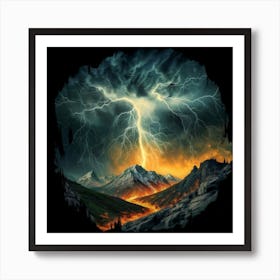 Impressive Lightning Strikes In A Strong Storm 14 Poster