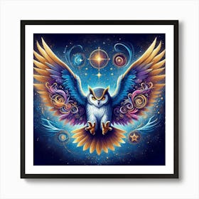 Owl Flying 2 Art Print