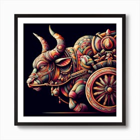 Ox Cart Art Print