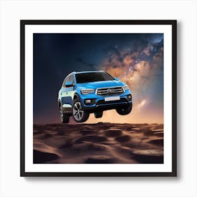 A Car Flaying In The Galaxy A54 6 Art Print