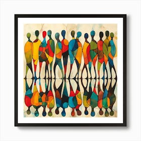 'People' 2 - colorful cubism, cubism, cubist art,    abstract art, abstract painting  city wall art, colorful wall art, home decor, minimal art, modern wall art, wall art, wall decoration, wall print colourful wall art, decor wall art, digital art, digital art download, interior wall art, downloadable art, eclectic wall, fantasy wall art, home decoration, home decor wall, printable art, printable wall art, wall art prints, artistic expression, contemporary, modern art print, Art Print