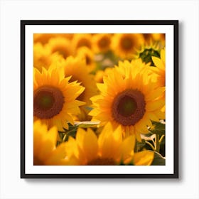 Sunflowers In The Field Art Print