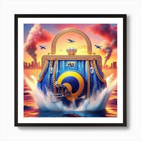 LA Rams Purse In The Water Art Print