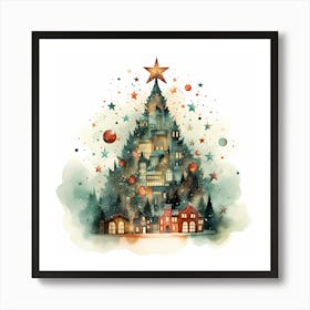 Retro Whispers of Christmas Magic Art Print
