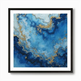 Geode Blue Abstract Art Print