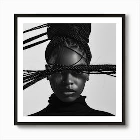 Black Woman With Braids 5 Art Print