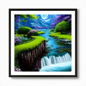 Waterfall In The Forest Art Print