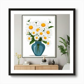 Default Daisy Flowers Vase Living Room Art Print 2 Art Print