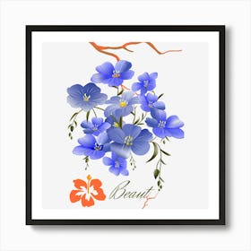 Blue Flowers Art Print