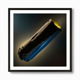 Yellow blue alien artifical asteroid floating in space 10 Art Print