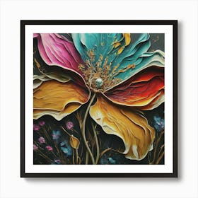 Abstract Flower Painting 23 Art Print