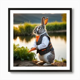 Rabbit With Carrots Art Print