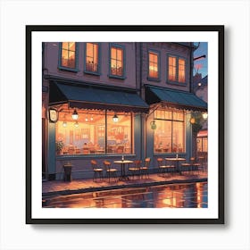 Cafe Terrace At Night (3) Art Print