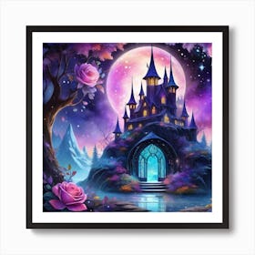 Castle In The Moonlight Art Print