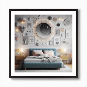 Bedroom With lots of pictures Art Print