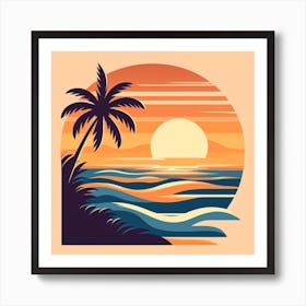 Sunset At The Beach 6 Art Print