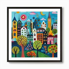 Kids Travel Illustration New York 2 Art Print