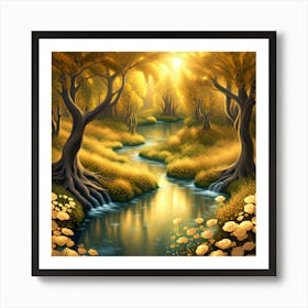 River In The Forest 5 Art Print