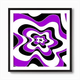 Purple And Black Swirls 1 Art Print