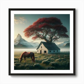 Horse In A Field 1 Art Print