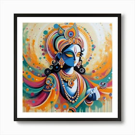 Lord Krishna Painting, Impressionism Painting Art Print