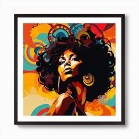 African Woman With Afro 3 Art Print