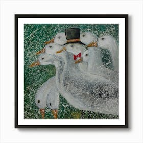 Wall Art Mr Gander & His Gaggle Art Print