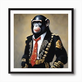 Chimpanzee in Clothes Art Print