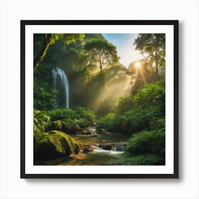 Waterfall In The Jungle Art Print