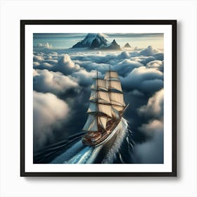 Sailing Ship In The Clouds 3 Art Print