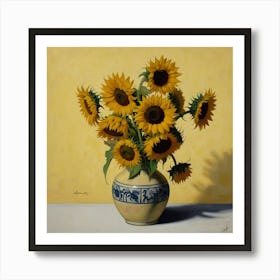 Sunflowers In A Vase 13 Art Print