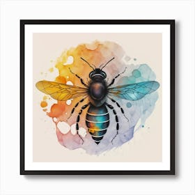 Bee Watercolor Painting, Flight of the Bee Art Print