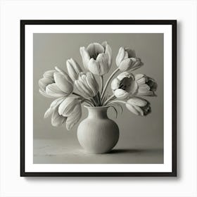 Tulips In A Vase Wall Art Print Art Print