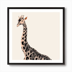 Orange Giraffe Art Print