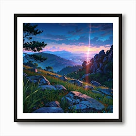 Sunset In The Mountains 23 Art Print