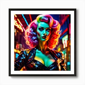 Neon Girl 37 Art Print