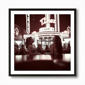 Two Women At A Bar Art Print