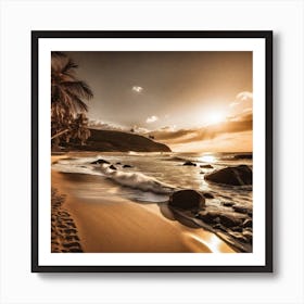 Sunset On The Beach 785 Art Print