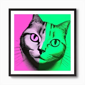 Two Colors Cat 1 Art Print