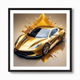 Gold Sports Car 7 Art Print