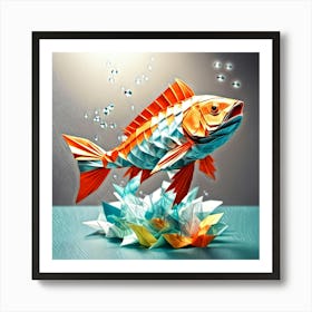 Dynamic Origami Fish 1 Art Print