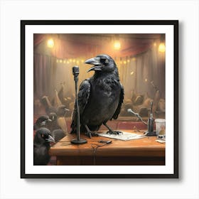 Crows At The Microphone Art Print