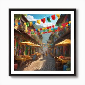 Street Scene In Mexico 2 Art Print