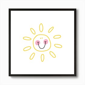 Cute sun printable art, smile sun print for Kids room, Sun poster, Kids playroom poster, Nursery sun wall art Downloadable file 8 Art Print