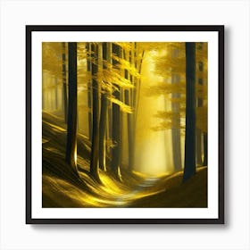 Golden Forest 3 Art Print