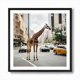 Giraffe In The City Art Print