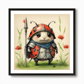 Ladybug Knight 2 Art Print