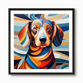 Abstract modernist dachshund dog Art Print