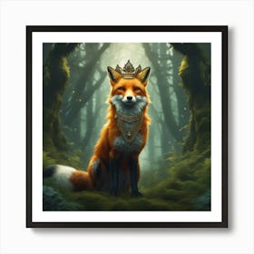 Fox In The Forest 39 Art Print